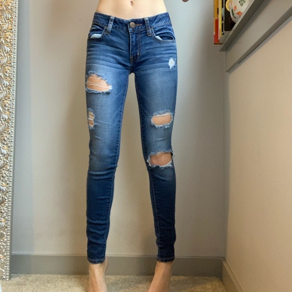 medium wash ripped jeans